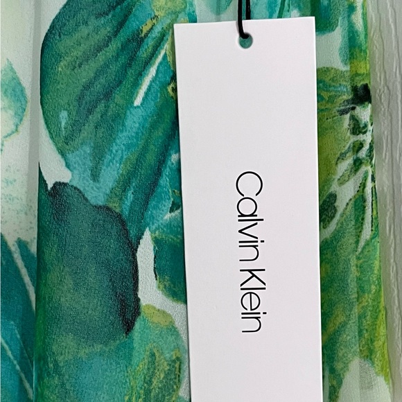 NWT Calvin Klein Green Floral Dress size 10 - Picture 4 of 7